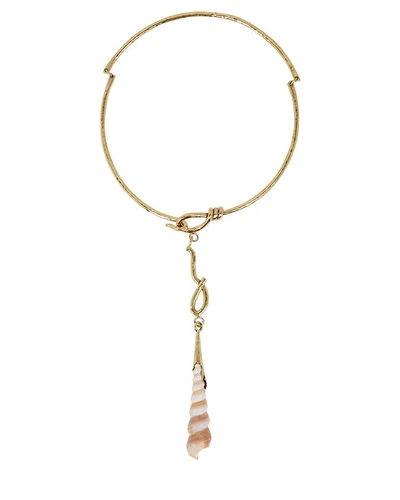 Shop Ulla Johnson Cyrus Shell Lariat Necklace In Gold