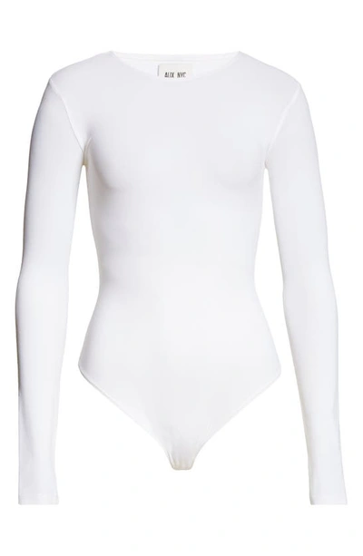 Shop Alix Nyc Leroy Long Sleeve Bodysuit In White