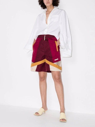 Shop Isabel Marant Panelled Drawstring Basketball Shorts In Rot