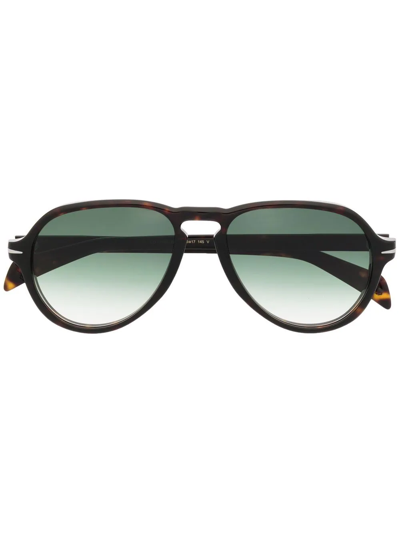 Shop Eyewear By David Beckham Round-frame Sunglasses In Braun