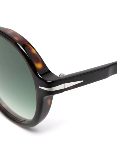 Shop Eyewear By David Beckham Round-frame Sunglasses In Braun
