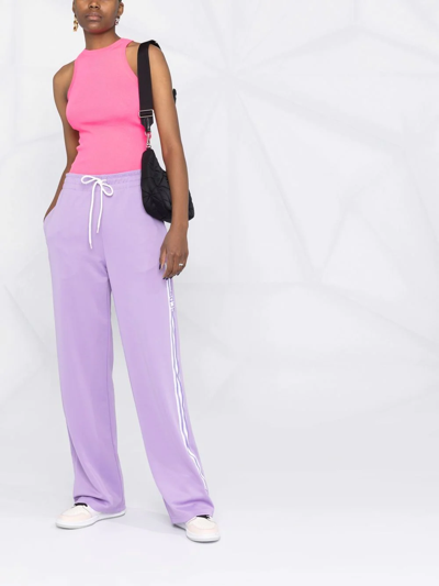 Msgm Ribbed-knit Sleeveless Top In Rosa