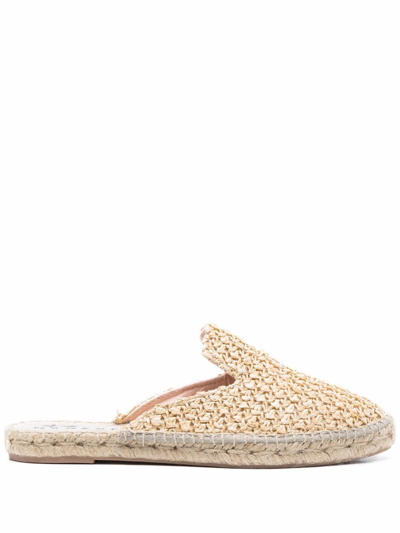 Manebi Raffia Slip-on Espadrilles In Nude
