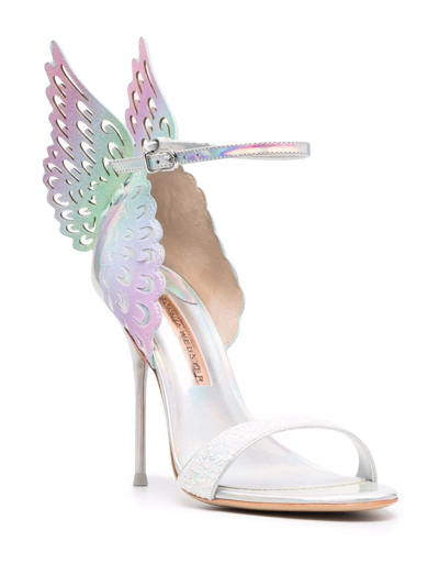 Shop Sophia Webster Angel Wings Iridescent Sandals In Silber