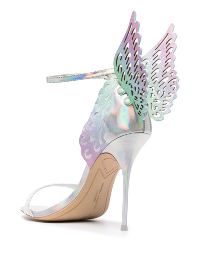 Shop Sophia Webster Angel Wings Iridescent Sandals In Silber