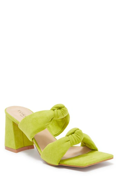 Torgeis Flamingo Knotted Block Heel Sandal In Green