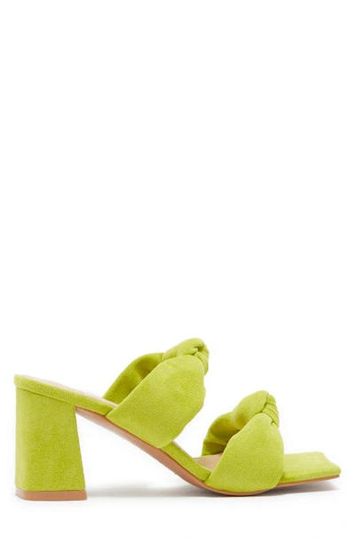 Torgeis Flamingo Knotted Block Heel Sandal In Green