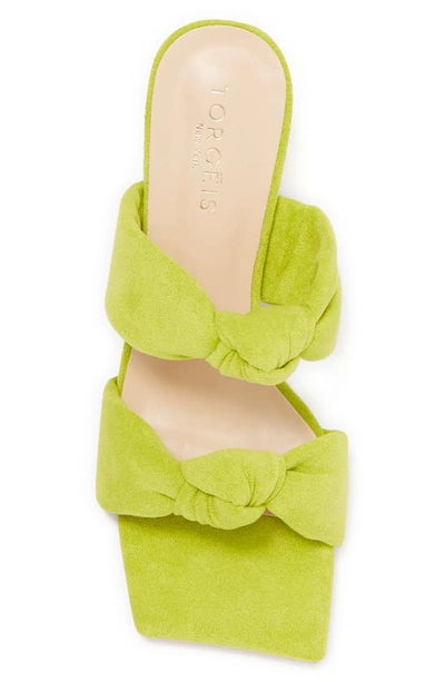 Torgeis Flamingo Knotted Block Heel Sandal In Green