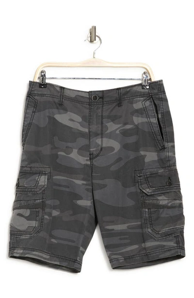 Shop Union Denim Union Fairview Camo Print Cargo Shorts In Black Camo