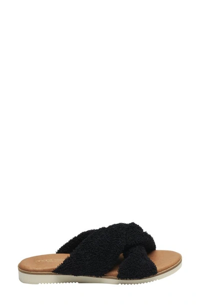 Shop Andre Assous Tristan Slide Sandal In Black Fabric