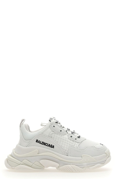 Shop Balenciaga Kids Triple S Sneakers In White