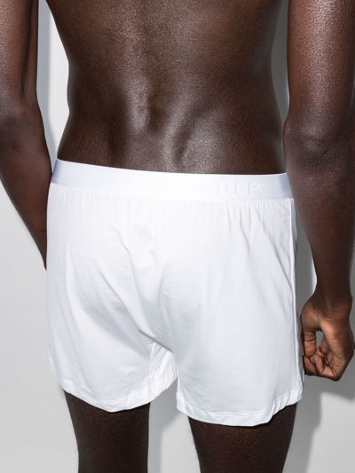Shop Cdlp Logo-waist Boxer Shorts Three-pack In White