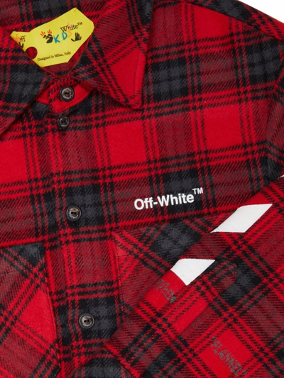 Shop Off-white Diag-stripe Plaid Shirt In Red