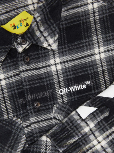 Shop Off-white Flannel Plaid Shirt In Black