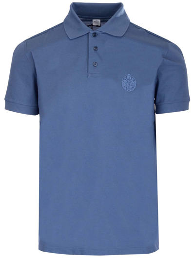 Berluti Embroidered-logo Polo Shirt In Blue | ModeSens