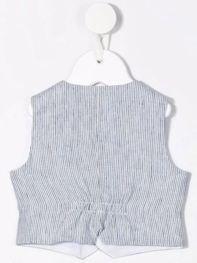 Shop Il Gufo V-neck Button-up Waistcoat In Blue