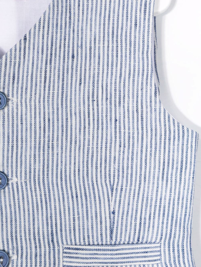 Shop Il Gufo V-neck Button-up Waistcoat In Blue