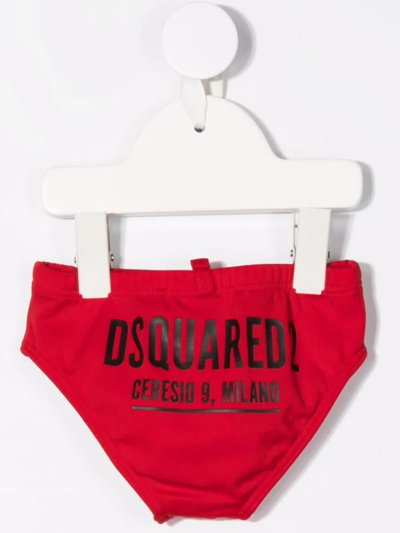 Shop Dsquared2 Logo-print Swim Trunks In Red