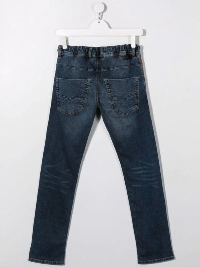 Shop Diesel Krooley Slim-cut Jeans In Blue