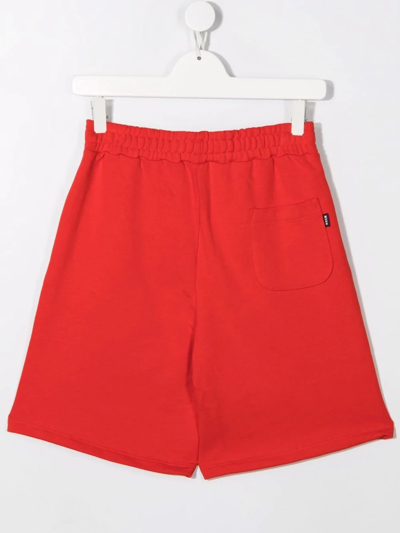 Msgm Cotton Shorts With Logo In Red