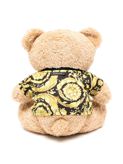 Shop Versace Baroque Print Teddy Bear In Brown