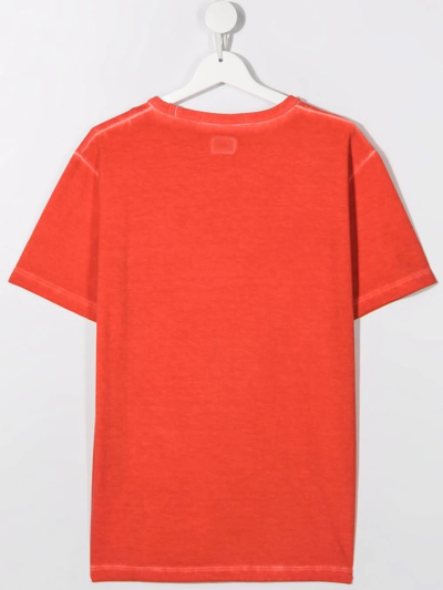 Shop C.p. Company Teen Logo Print T-shirt In Red