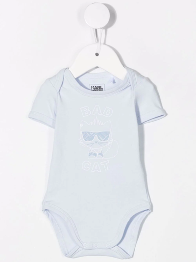 Shop Karl Lagerfeld Logo-print Babygrow Sets In Blue