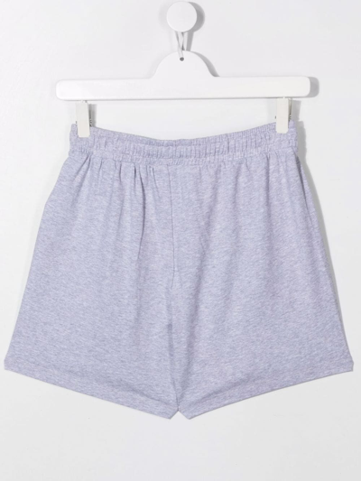 Shop Moschino Logo-print Cotton Shorts In Grey