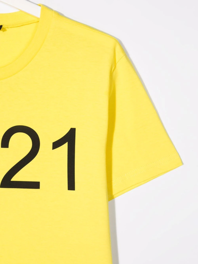 Shop N°21 Teen Logo-print Short-sleeve T-shirt In Yellow