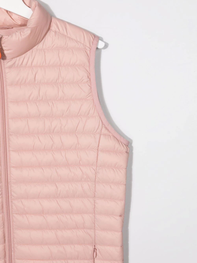 Shop Save The Duck Teen Zip-up Padded Gilet In Pink