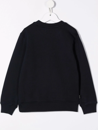 Woolrich Logo Crewneck Sweatshirt In Blue