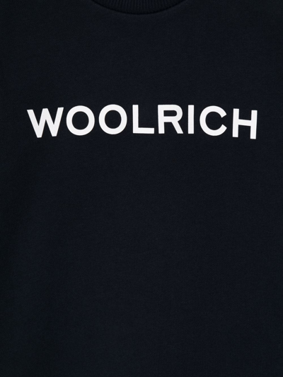 Woolrich Logo Crewneck Sweatshirt In Blue