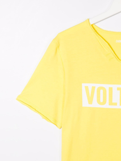 Zadig & Voltaire Teen Logo-print Short-sleeved T-shirt In Yellow