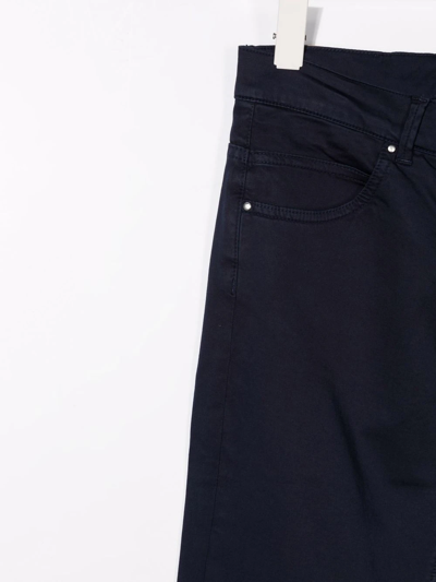 Shop Fay Teen Five-pocket Cotton Chinos In Blue