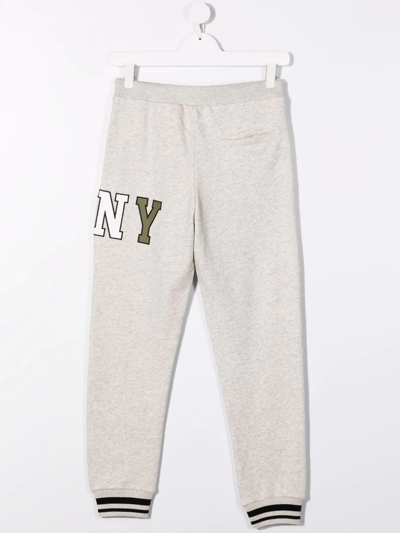 Shop Dkny Teen Logo-appliqué Track Pants In Grey