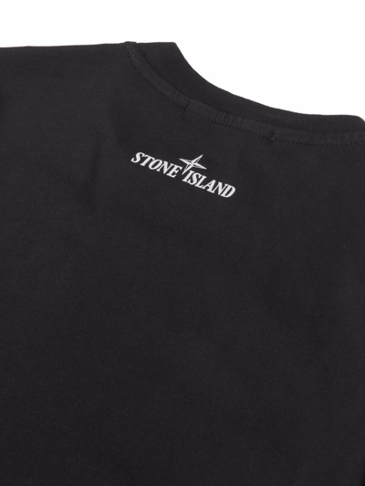 Shop Stone Island Junior Graphic Print Logo T-shirt In Black