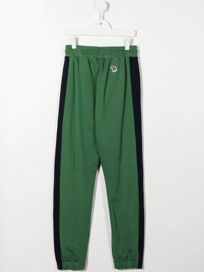Shop Paul Smith Junior Side-stripe Drawstring Trousers In Green