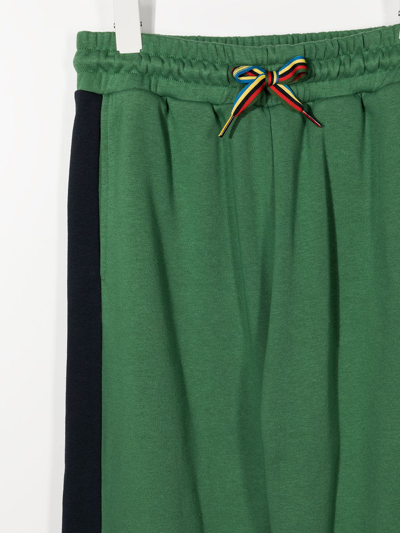 Shop Paul Smith Junior Side-stripe Drawstring Trousers In Green
