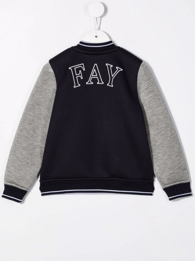 Shop Fay Appliqué-logo Bomber Jacket In Blue