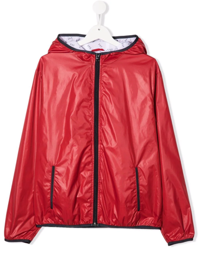 Shop Fay Contrasting-trim Detail Jacket In Red