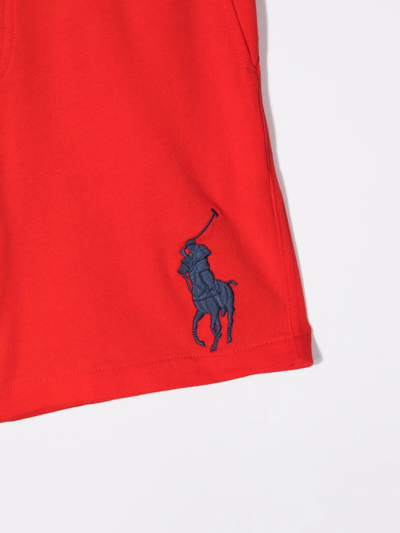 Polo Ralph Lauren Embroidered-logo Track Shorts In Red