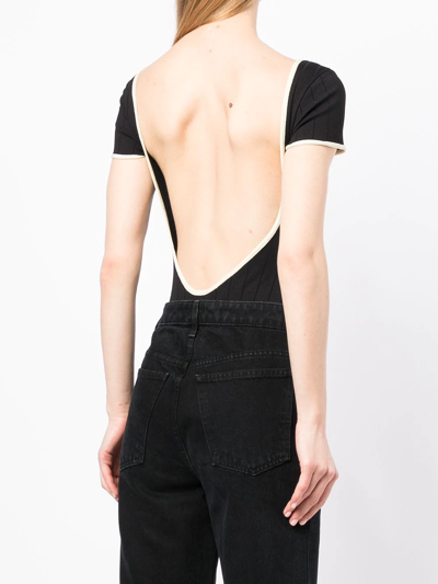 Pre-owned Chanel 1990s Cc-button Ribbed Bodysuit
