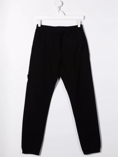 Shop Stone Island Junior Logo-patch Track Pants In Black