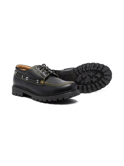 Shop Dsquared2 Lace-up Leather Moccasins In Black