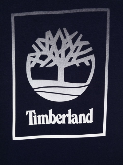 Timberland Tee Logo-print Cotton T-shirt In Blue