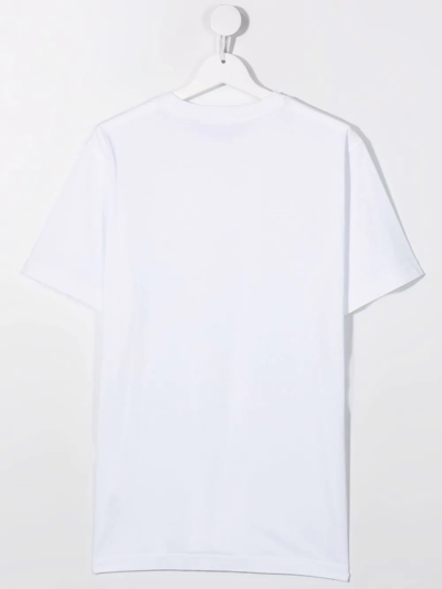 Shop Stone Island Junior Teen Logo-stamp T-shirt In White