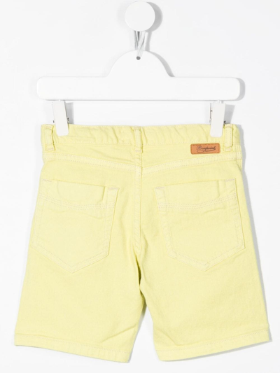 Shop Bonpoint Teen Elasticated Waistband Denim Shorts In Yellow
