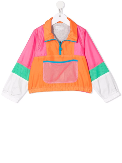 Shop Stella Mccartney Colour-block Half-zip Jacket In Pink