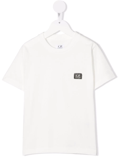 Shop C.p. Company Logo-print Cotton T-shirt In White