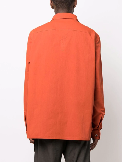 Shop Rick Owens Drkshdw Cotton-blend Shirt Jacket In Orange